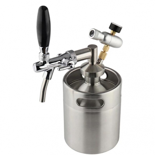 HB-BKT5F mini keg 5l,Pressurized Beer Keg System 64oz Stainless Steel ...